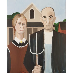 Paint "American Gothic" by Grant Wood