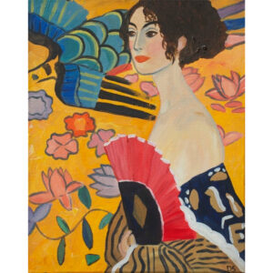 Paint "Lady with a Fan" by Gustav Klimt